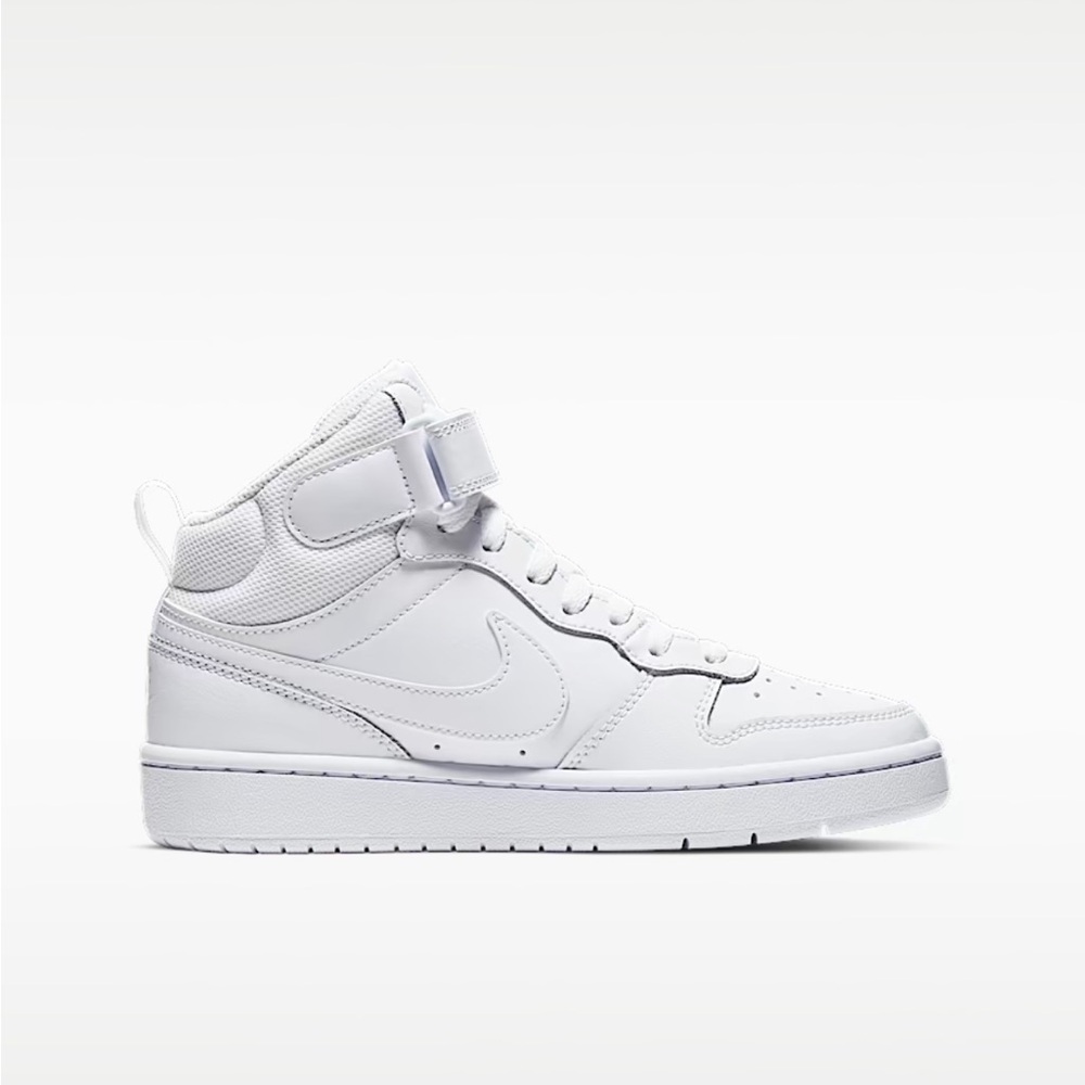 Nike Court Mid Borough White Sneakers Big Kids Size 7